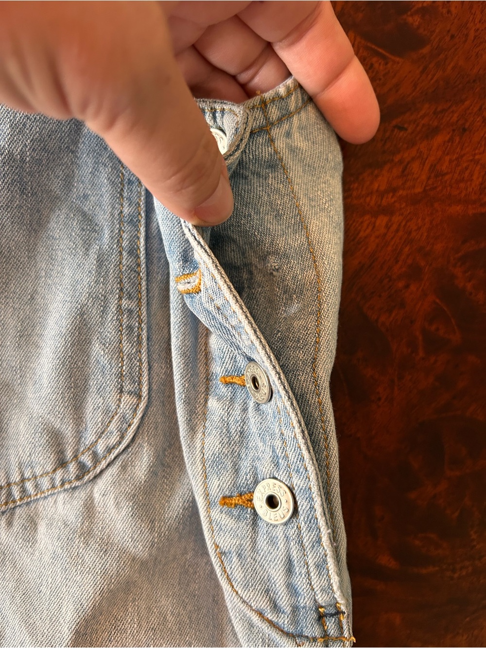 Vintage Denim Mini Overall Jumper Dress - Light Wash Denim - Picture 5 of 7